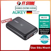 [Giao Hoả Tốc] Pin Sạc Dự Phòng Không Dây Aukey Pb - Wl01S Basix Pro Mini 10000Mah Wireless, Hỗ Trợ Pd 20W, Qc 3.0 Bh18T