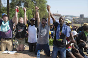 Protesting students on Friday at the Union Buildings in Pretoria, where some of those among the marchers turned violent and took their battle into the streets of the capital