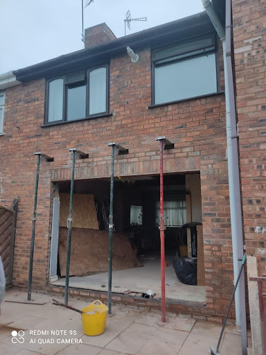 Walls Propped 
Opening Formed Ready to take new Bifold Door