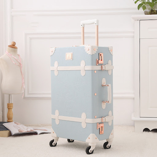 Title 5, Retro Ladies Luggage Trolley Suitcase Wheeled T...