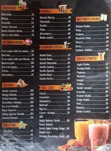 Zafran menu 