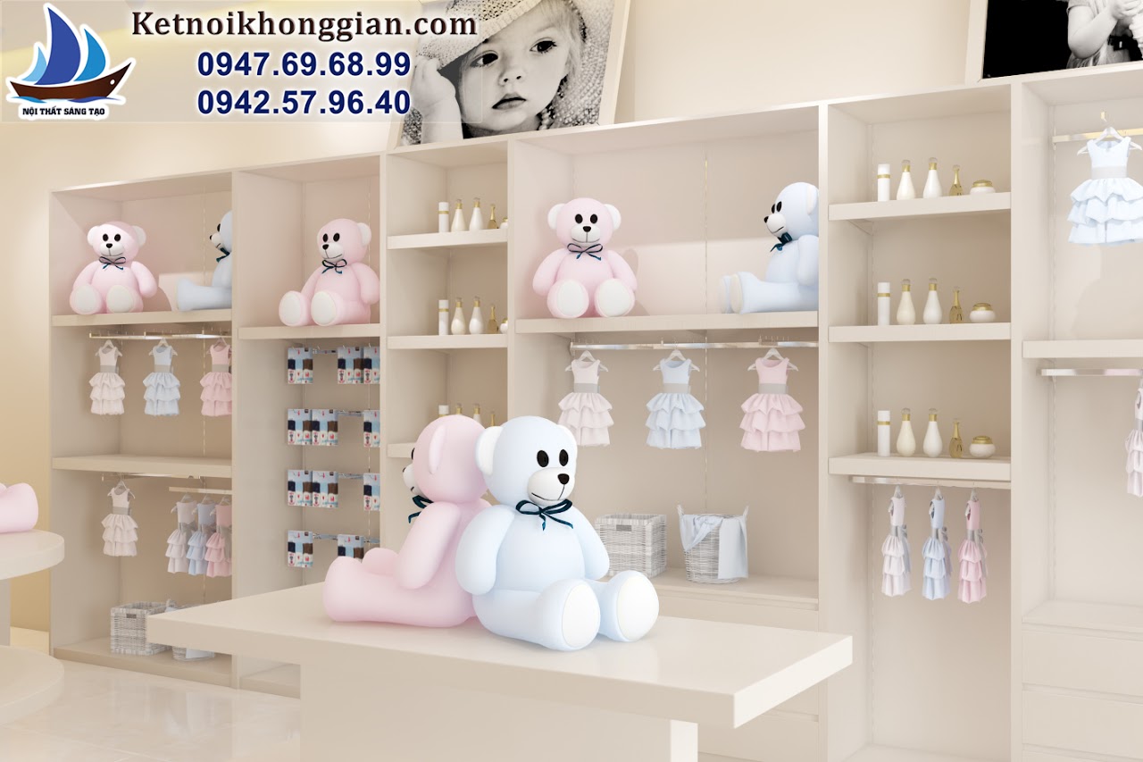 thiết kế shop thời trang trẻ em đẹp nhất miền bắc