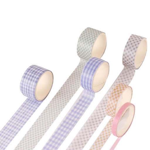 Title 7, Creative Cute Retro Plaid Hand Account Tape Sti...