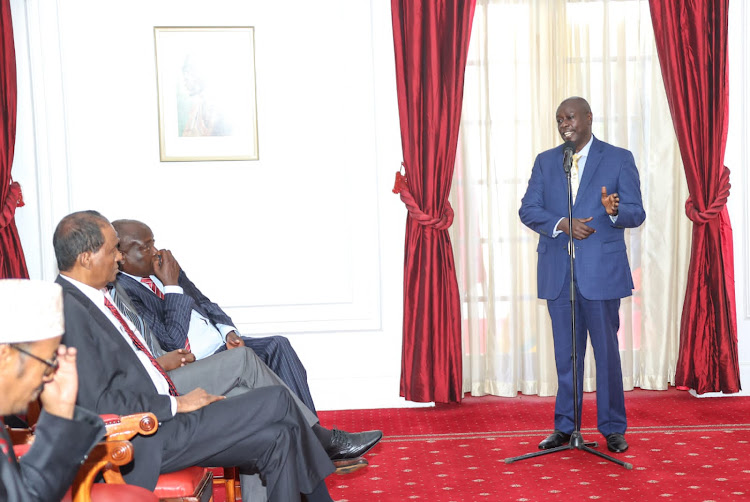 Deputy President Rigathi Gachagua in a meeting at State House on February 8, 2023