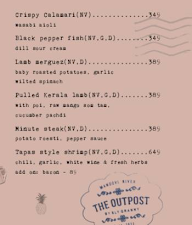 The Outpost By Sly Granny menu 3