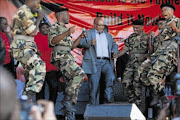 President Jacob Zuma and Umkhonto weSizwe veterans at the SACP 90th anniversary rally in Durban yesterday Picture: THULI DLAMINI