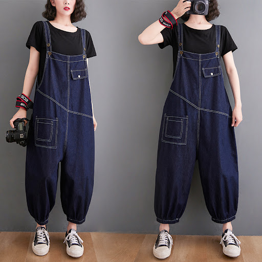 Title 5, Womens Korean style age-reducing strap jeans. ...