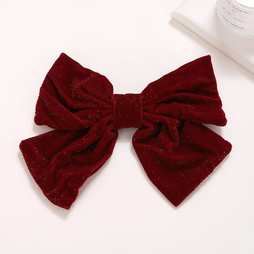 Title 3, Red Flannel Big Bow Spring Clip Barrettes. Add ...