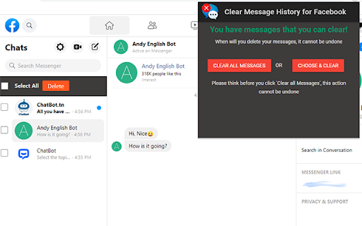 Delete All Messages for Facebook™