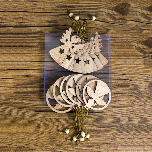 Title 5, Wooden hollow pendant box for Christmas decorat...