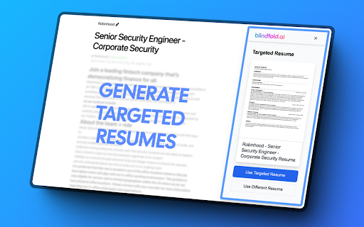 blindfold.ai - targeted resumes using AI