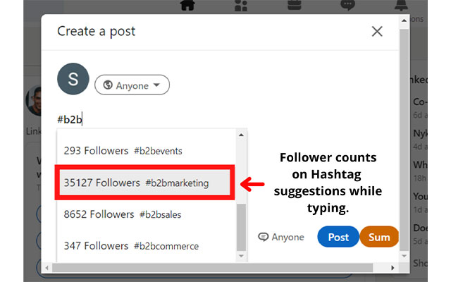 LinkedIn Hashtag Helper