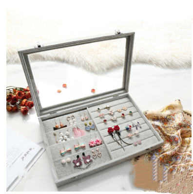 Title 4, Covered ice velvet jewelry box dustproof jewelr...