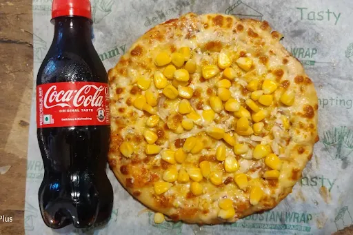 Sweet Corn Single Topping Pizza With Thumps Up [200 Ml]