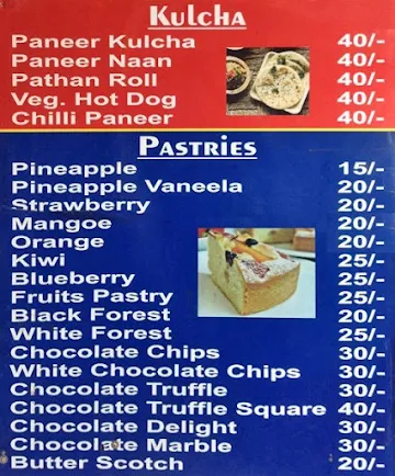 Chanana Ice Cream Parlour menu 