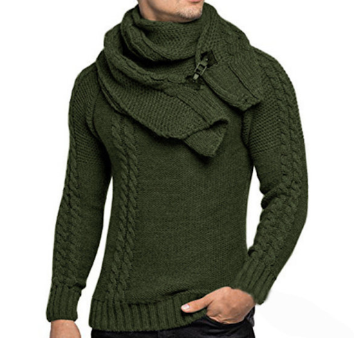 Title 2, Men Winter Sweater Fashion Slim Fit Pullover Ma...