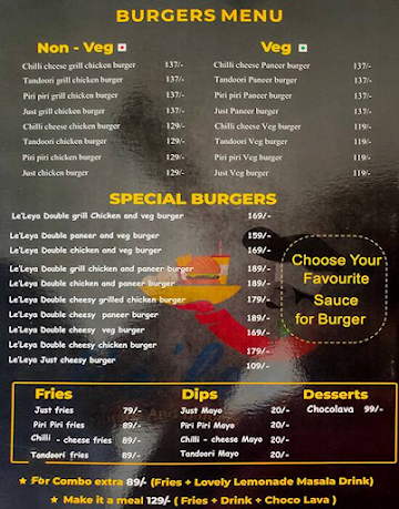 Le'Leya Momos And Burgers menu 