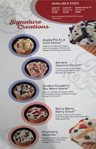 Cold Stone Creamery menu 1