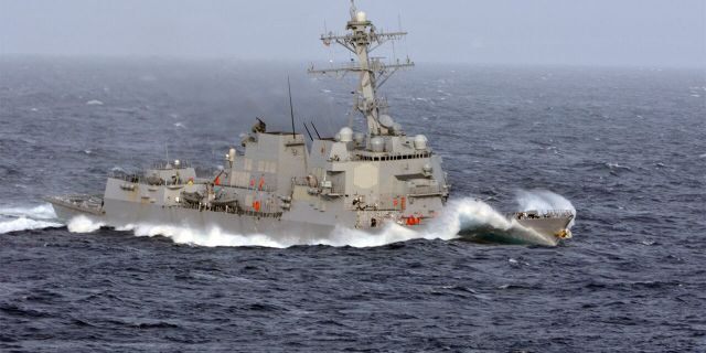  The guided-missile destroyer USS Wayne E. Meyer (DDG 108) is underway in the South China Sea as part of the George Washington Carrier Strike Group. (U.S. Navy photo by Mass Communication Specialist Seaman Justin E. Yarborough/Released)