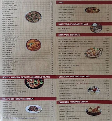 Hotel Sai Dham menu 