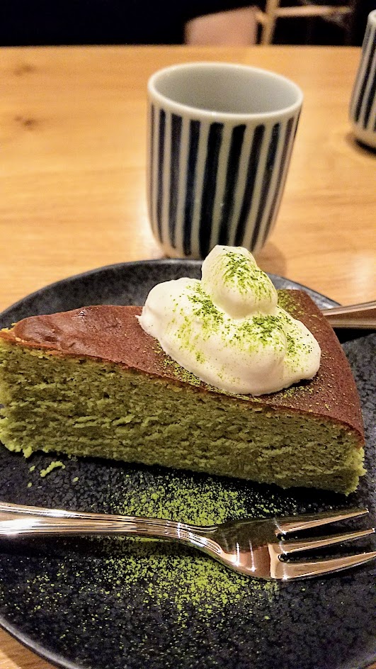 Chef Naoko's Shizuku dessert of the day, matcha souffle cheesecake