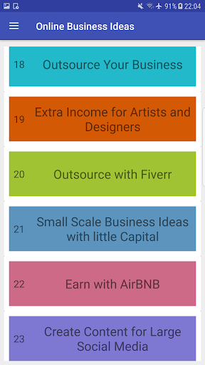 Screenshot Online Business Ideas