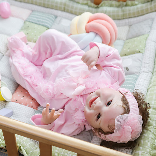 Title 5, Cute Acrylic Eyes Smiling Baby Reborn Toy a hea...