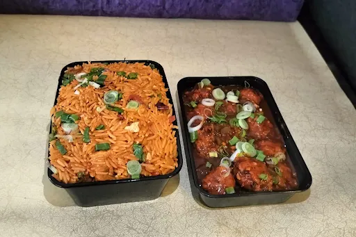 Fried Rice With Manchurian [12 Pieces, Serves 2]