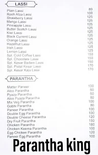 Parantha King menu 1