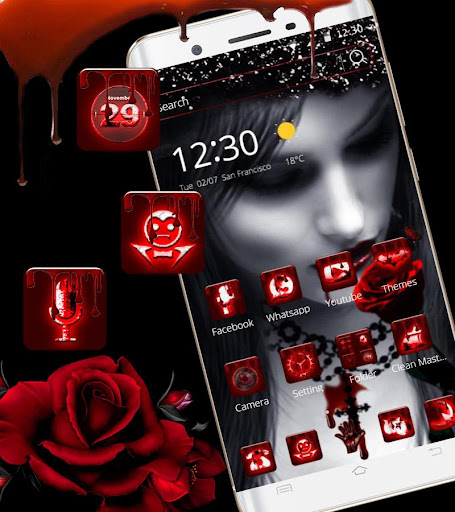 Red Rose Vampire Girl Theme