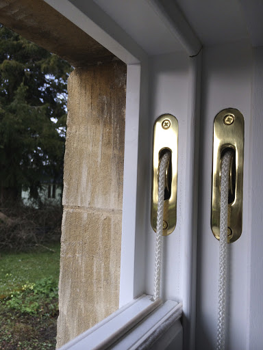Detail of finish on new timber sash window boxes