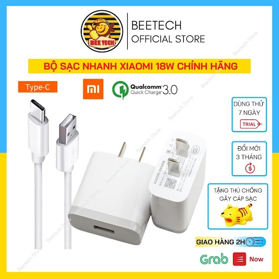 Sạc Nhanh 18W Xiaomi Chính Hãng Chân Type C Cho Nhiều Loại Điện Thoại - Beetech