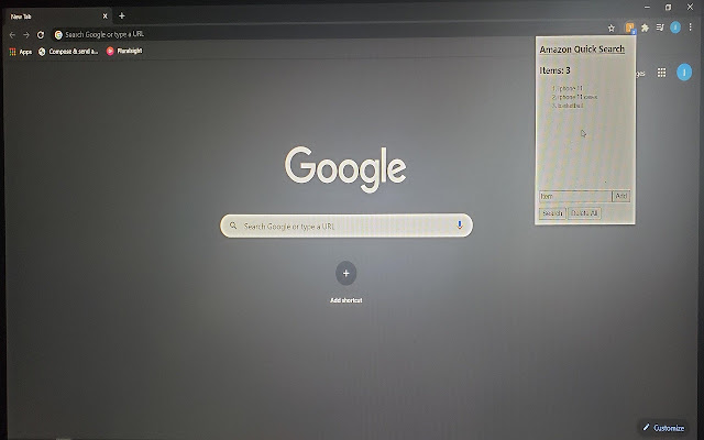 Amazon Fast Search chrome extension