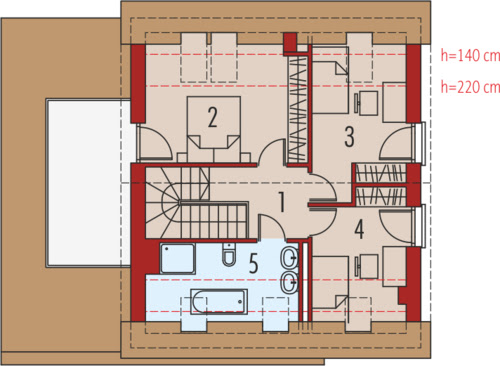 E14 II G1 MULTI-COMFORT - Rzut poddasza