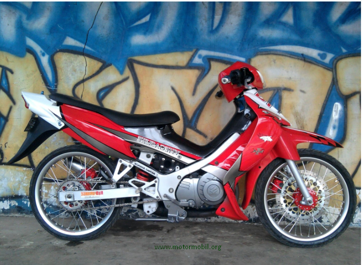 Modifikasi Motor Satria  Fu  Standar Warna Merah Update Tiket