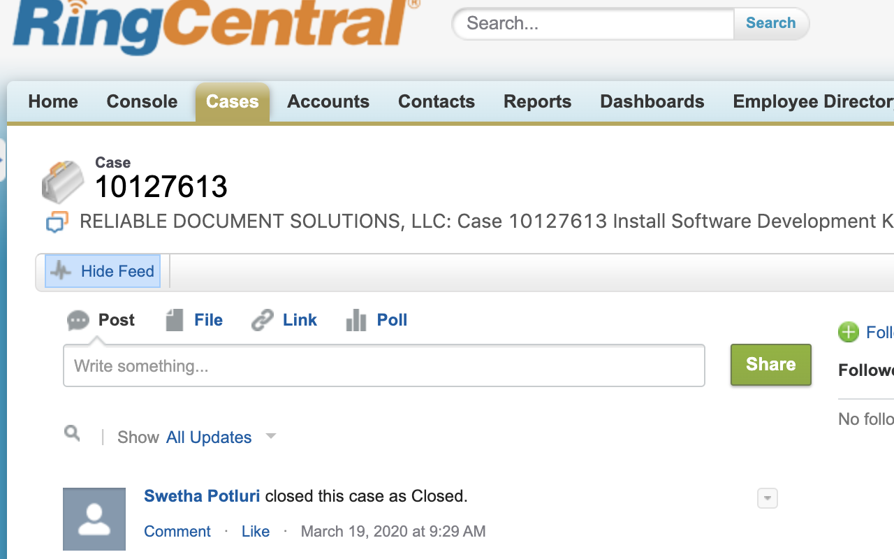 RingCentral Team Messaging Salesforce Preview image 1