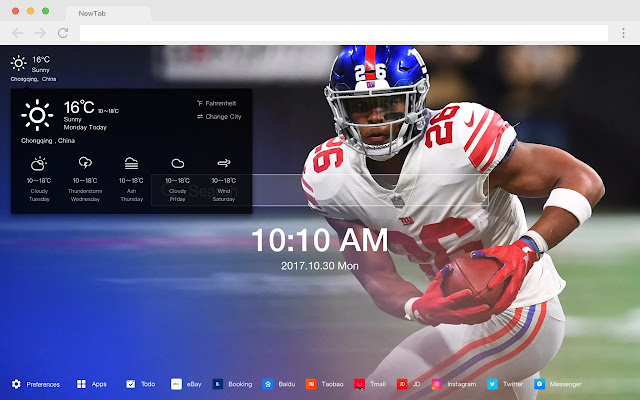 New York Giants HD Baseball New Tabs Theme