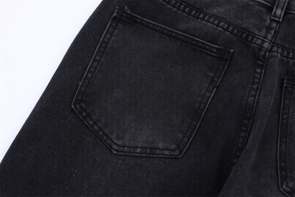 Pantalon droit large et ample pour homme, style hip hop, effet délavé et usé, pour un look décontracté et tendance, parfait pour le quotidien.