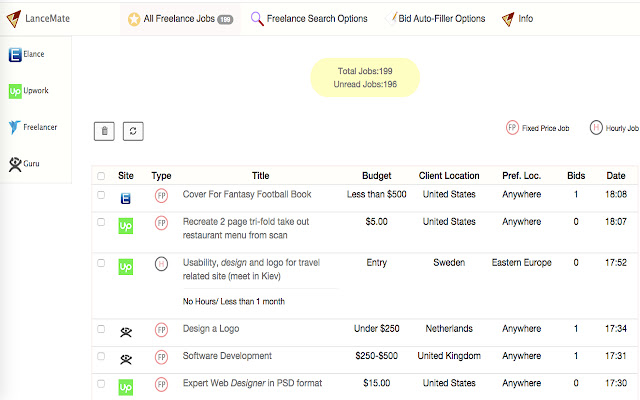 LanceMate:Find Jobs FAST from Freelance sites chrome extension