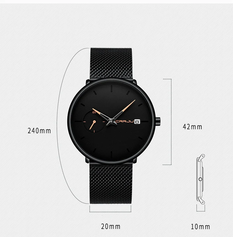 Title 1, Heren minimalistisch analoog quartz horloge met...