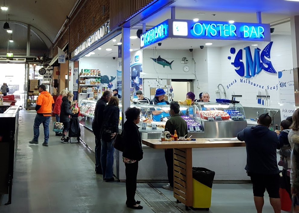 One of the oyster bar at South Melbourne Market