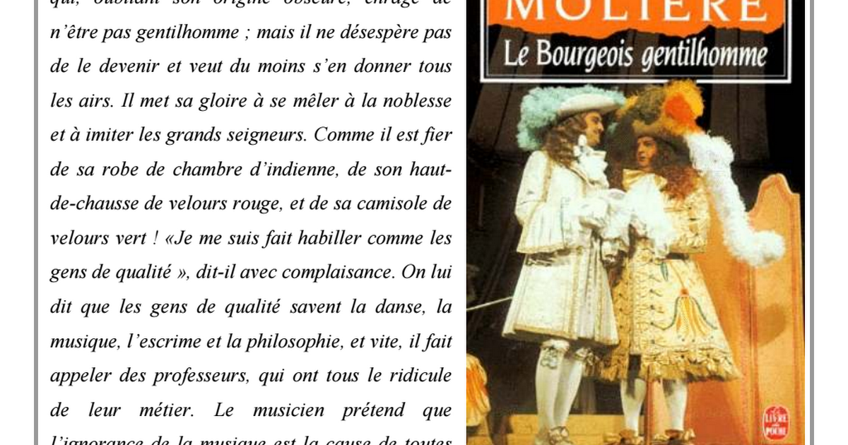 Gentilhomme de moliere resume