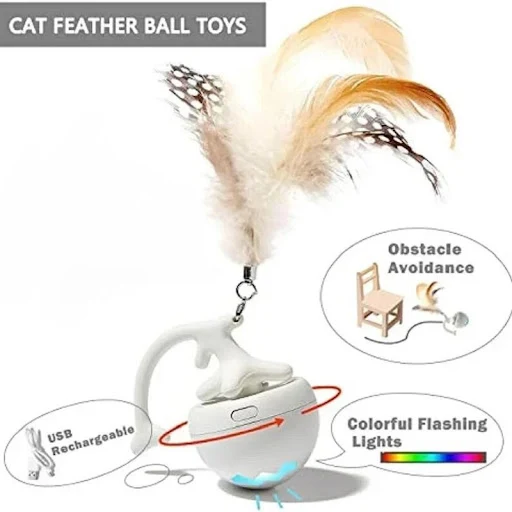Electronic Cat Toys for Indoor Cats Interactive Automatic Moving Ball Interactive USB Rechargeable Pet Toy for Chasing H