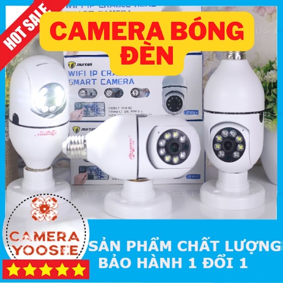 Camera Yoosee Ip Wifi Yoosee 8 Led Xoay 360 Độ 2.0Mp - 1080P - Xài Đui Bóng Đèn Dòng 220V