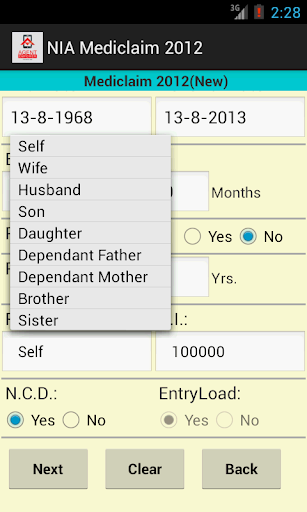 NIA Mediclaim Calculator 1.1.19 screenshots 2