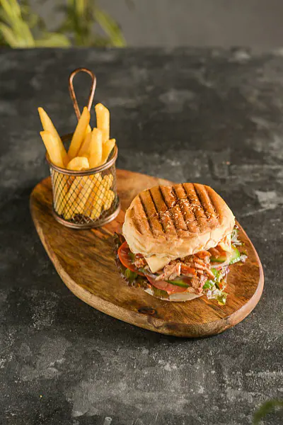 Chicken Tikka Burger & French Fries