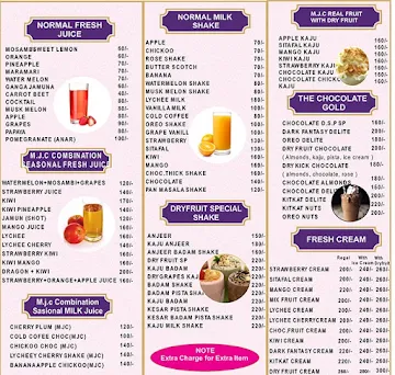 Mahalaxmi Services Juice Centre menu 