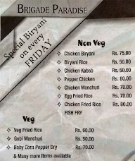 Brigade Paradise Hotal menu 1