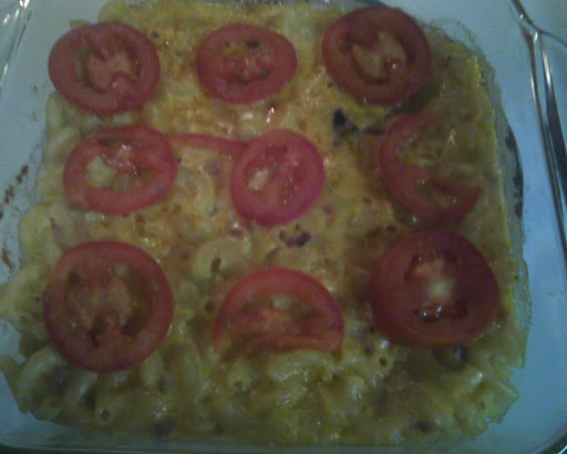 Picture of macaroni and cheese hot out of the oven, 05/17/2012