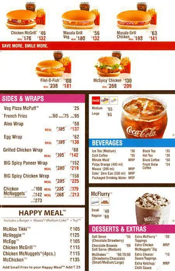 McDonald's menu 